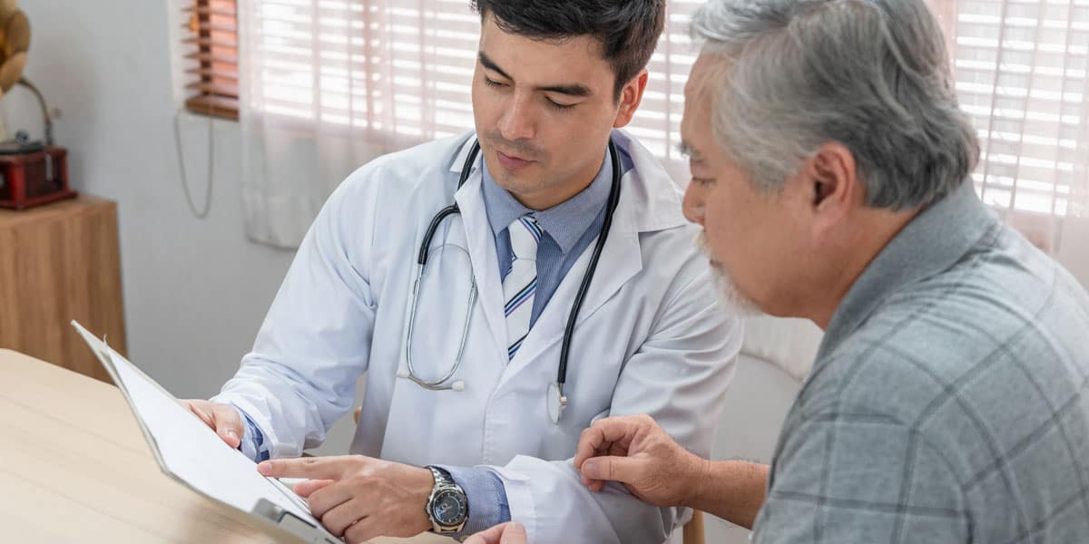 doctor and patient discussing test results